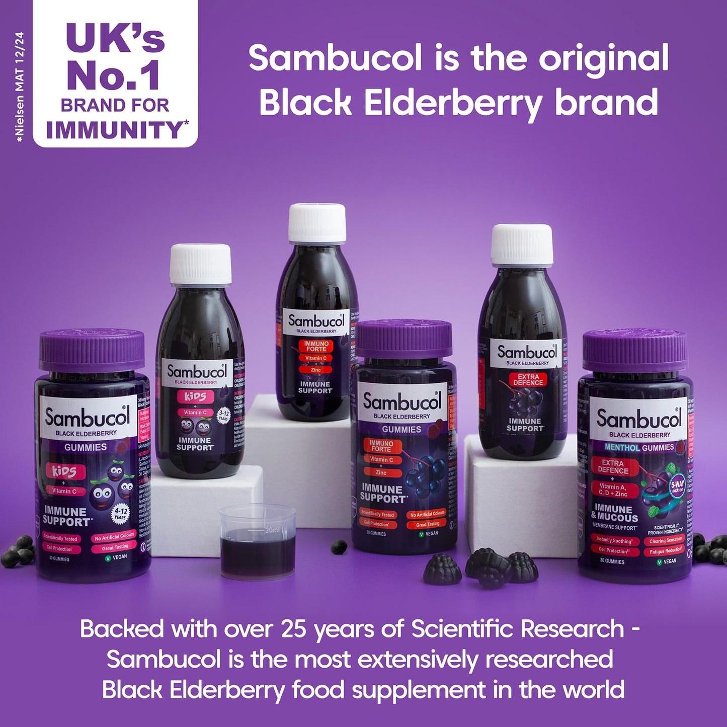 Sambucol Natural Black Elderberry Kids Liquid | Vitamin C | Immune Support Supplement | 230ml