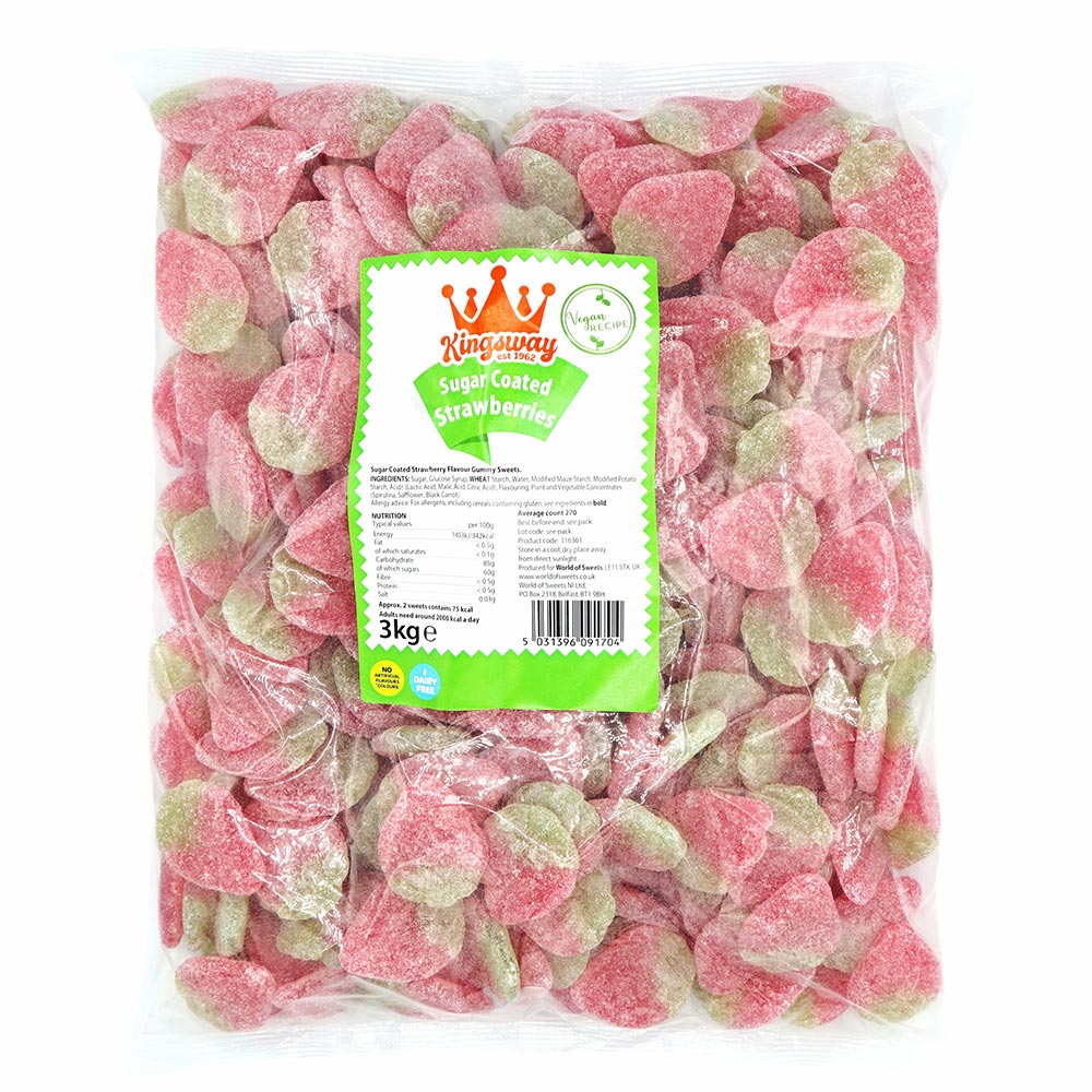 Kingsway Sugar Coated Strawberries Bag 3kg