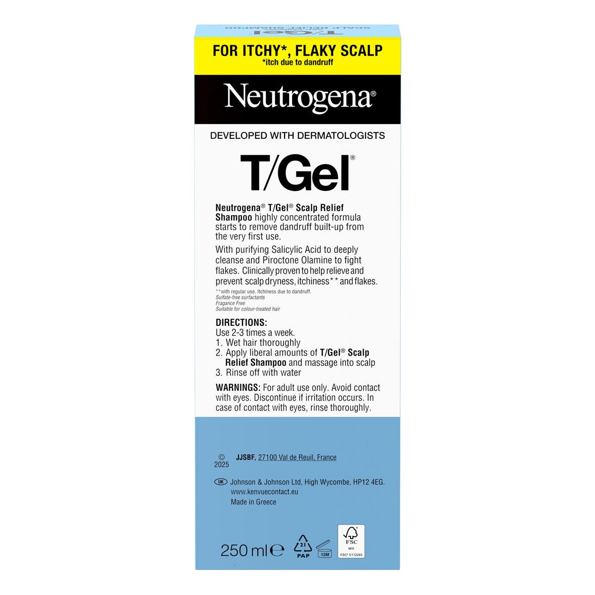 Neutrogena T/Gel Anti-Dandruff Scalp Relief, 3 x 250ml