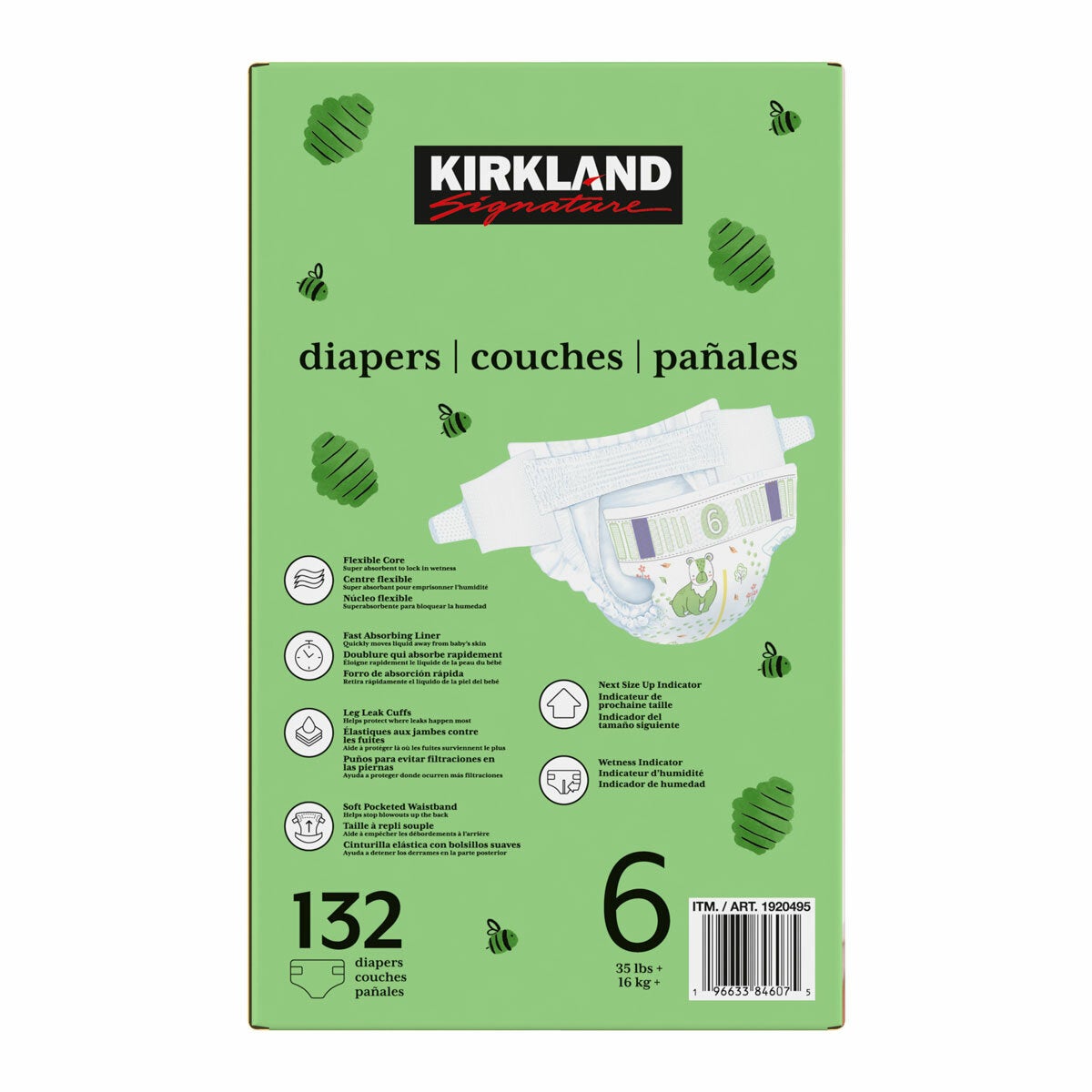 Kirkland Signature Nappies, Size 6, 132 Pack