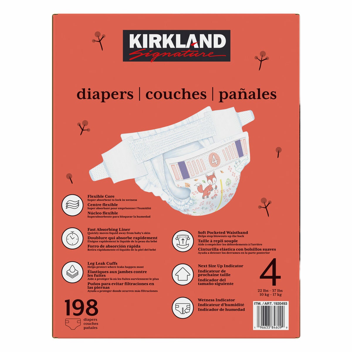 Kirkland Signature Nappies, Size 4, 198 Pack