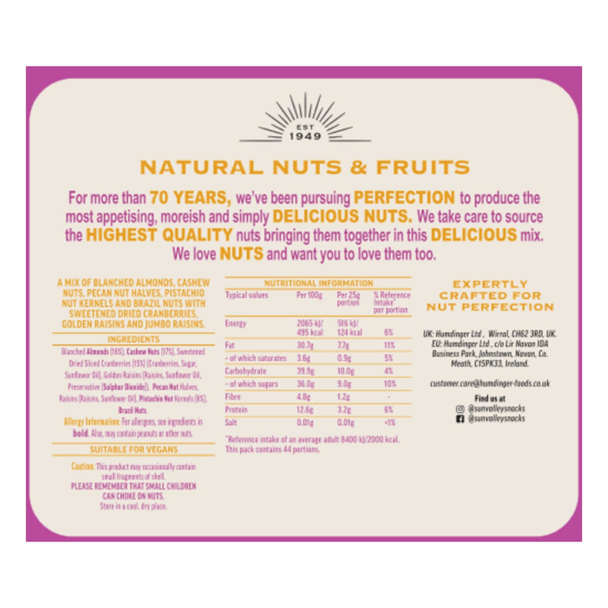 Sun Valley Fruit & Nut Mix Bag, 1.1kg