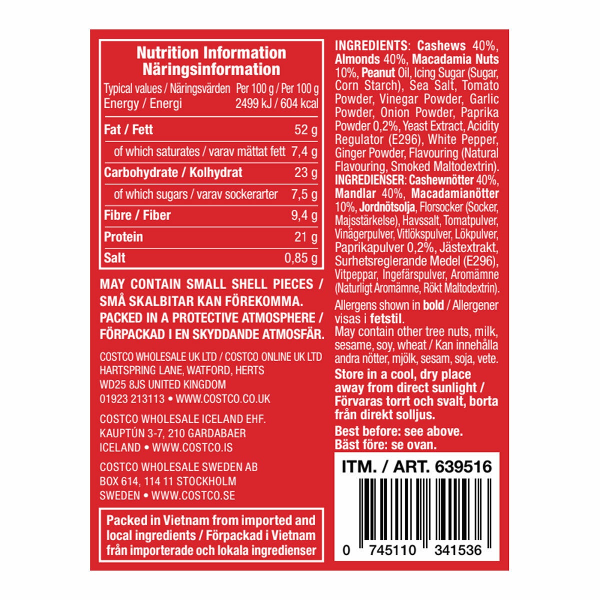 Smoked Paprika Mixed Nuts, 907g