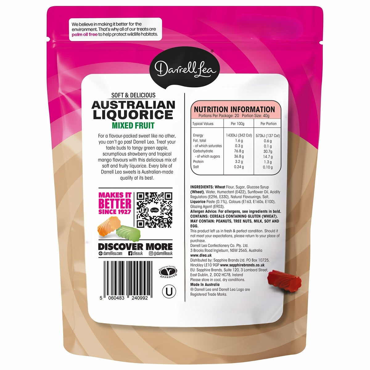 Darrell Lea Mixed Fruit Liquorice, 800g