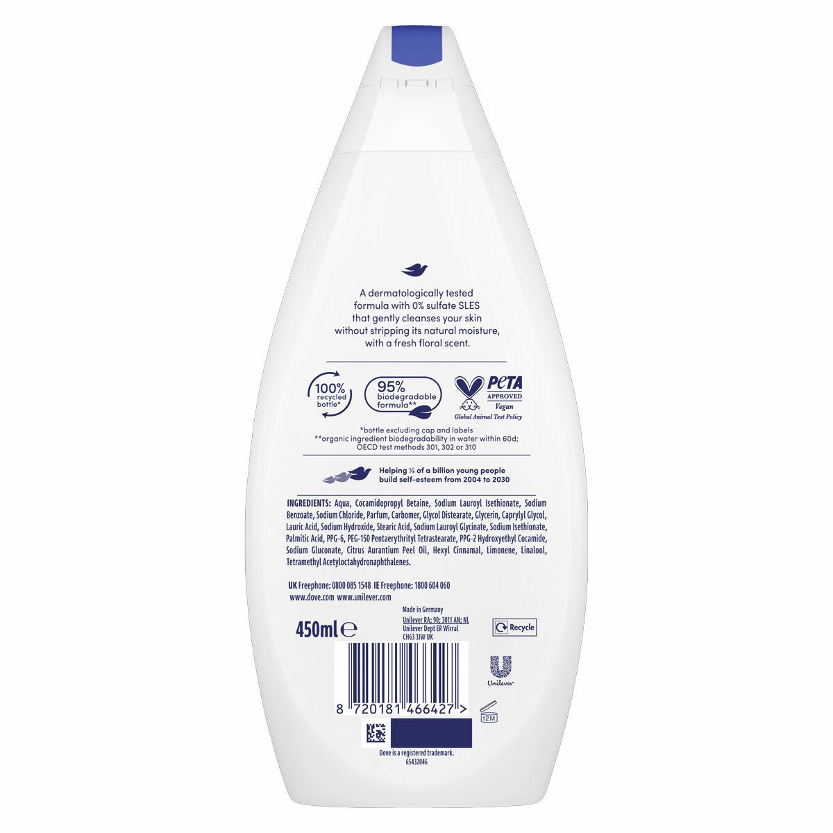 Dove Body Wash 6 x 450ml