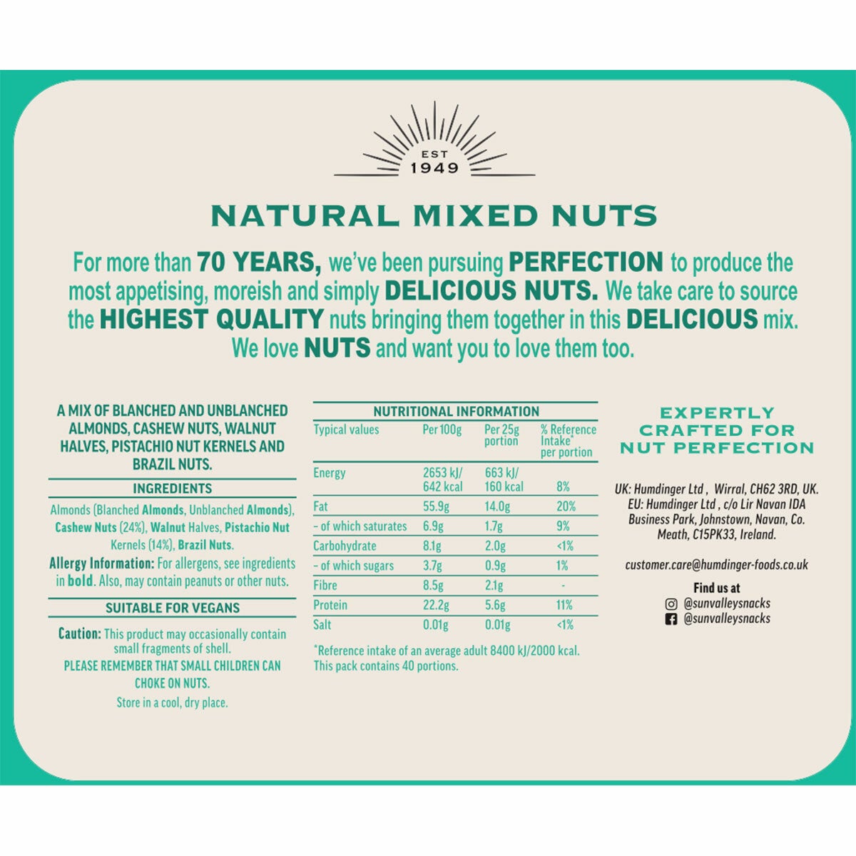 Sun Valley Natural Nut Mix Bag, 1kg