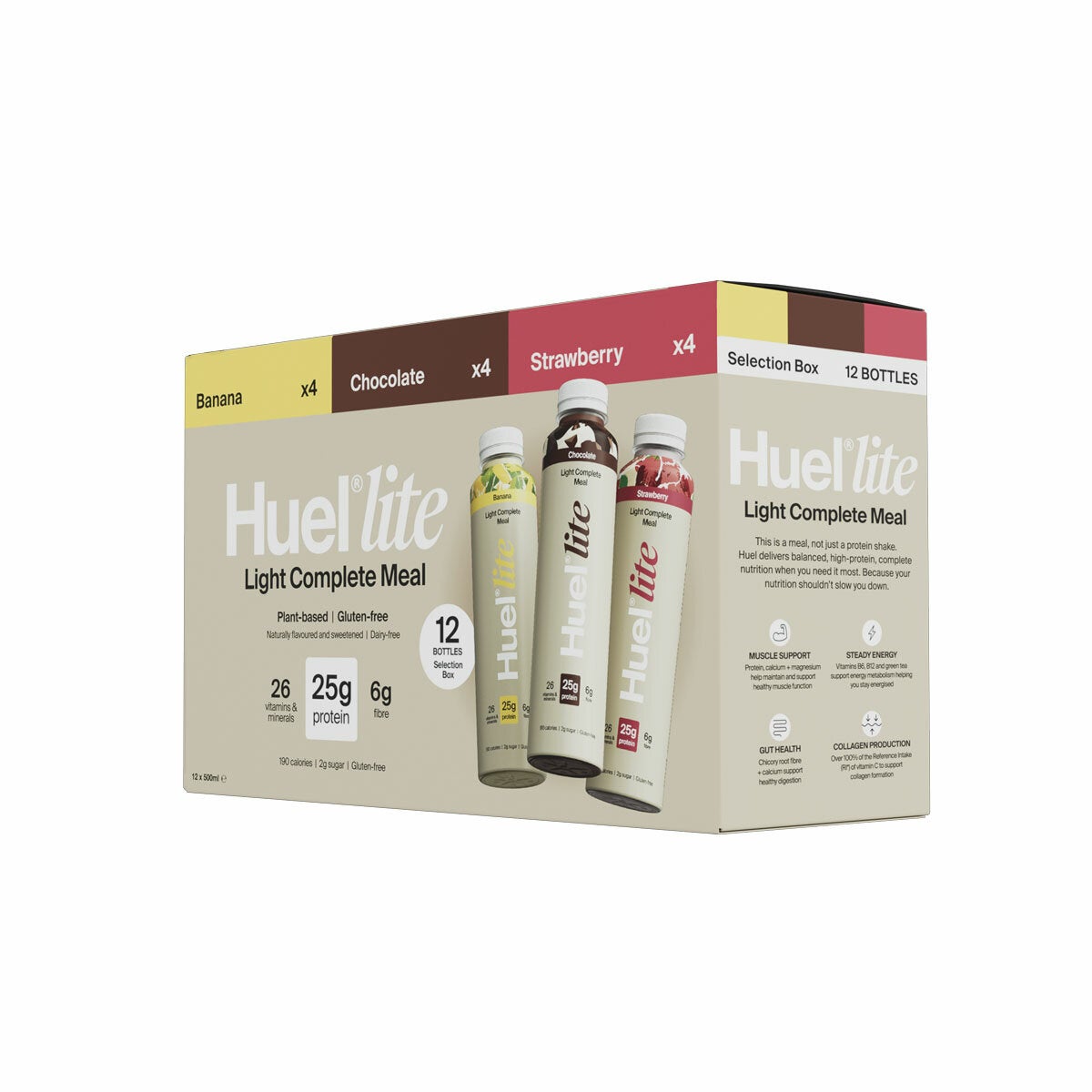 Huel Lite Complete Meal Drink Mixed Box, 12 x 500ml