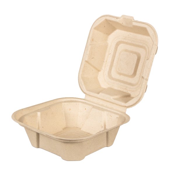 H-PACK PLANT FIBRE 6X6 BURGER BOX