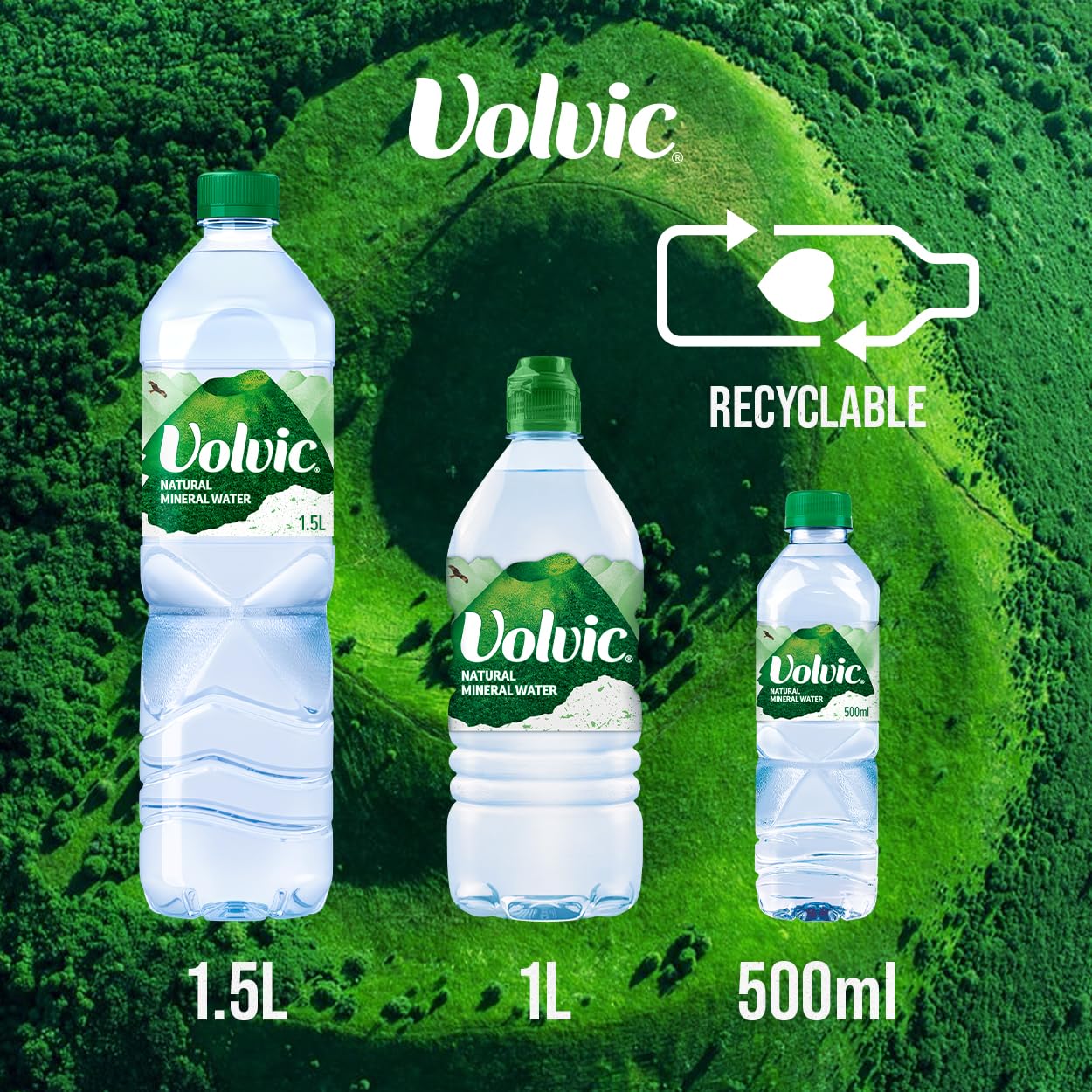 Volvic Still Natural Mineral Water, 12 x 1 Litre