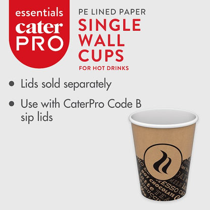 CaterPro Essentials 50 PE Lined Paper Single Wall Cups 340ml