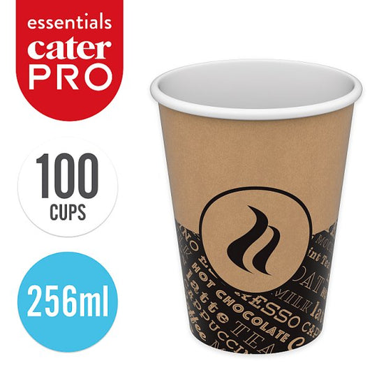 CaterPro Essentials 100 PE Lined Paper Single Wall Cups 256ml