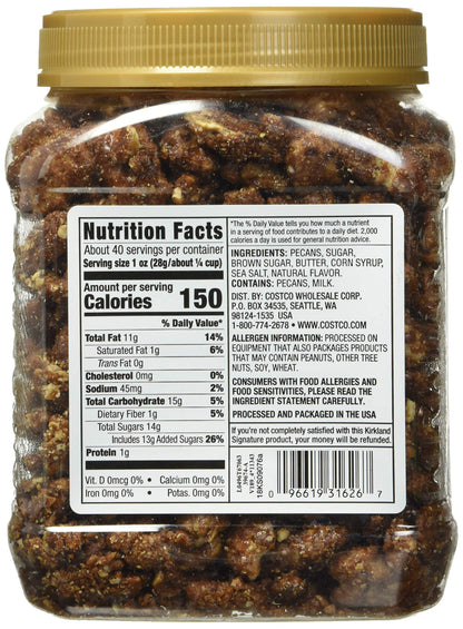 Kirkland Signature Praline Pecans, 1.13 kg