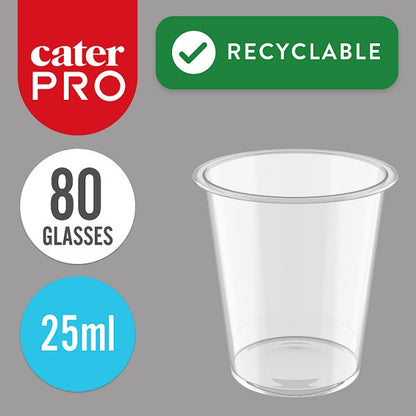 CaterPro 80 Plastic PP Shot Glasses 25ml