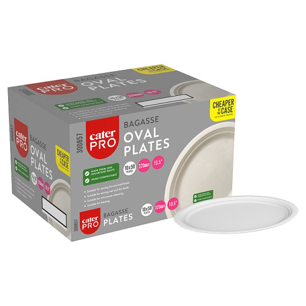 CaterPro 50 Bagasse Oval Plates