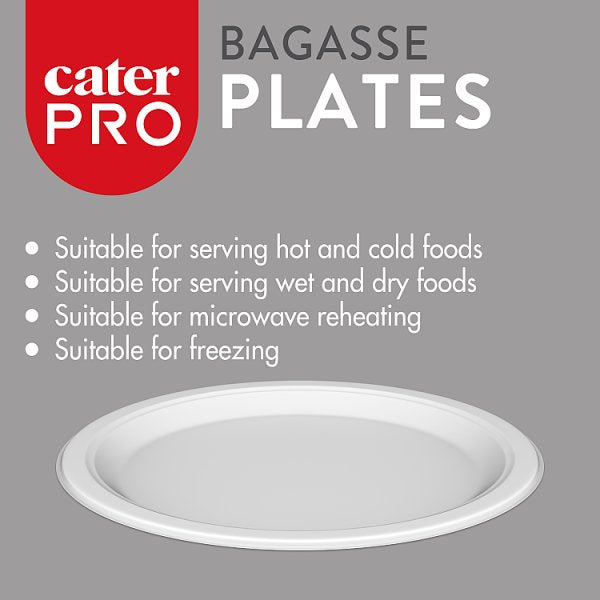 CaterPro 50 Bagasse Plates 225mm