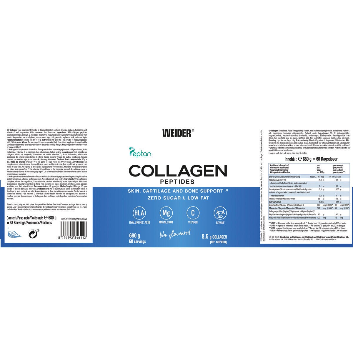 Weider Collagen Peptides Powder, 680g