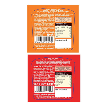 Filippo Berio Pesto Variety Pack, 6 x 190g