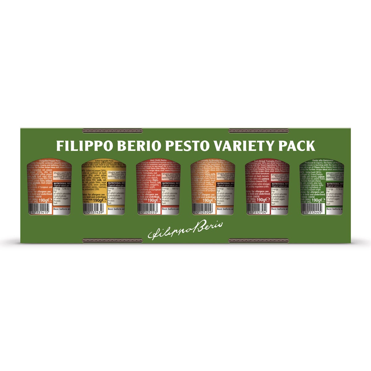 Filippo Berio Pesto Variety Pack, 6 x 190g