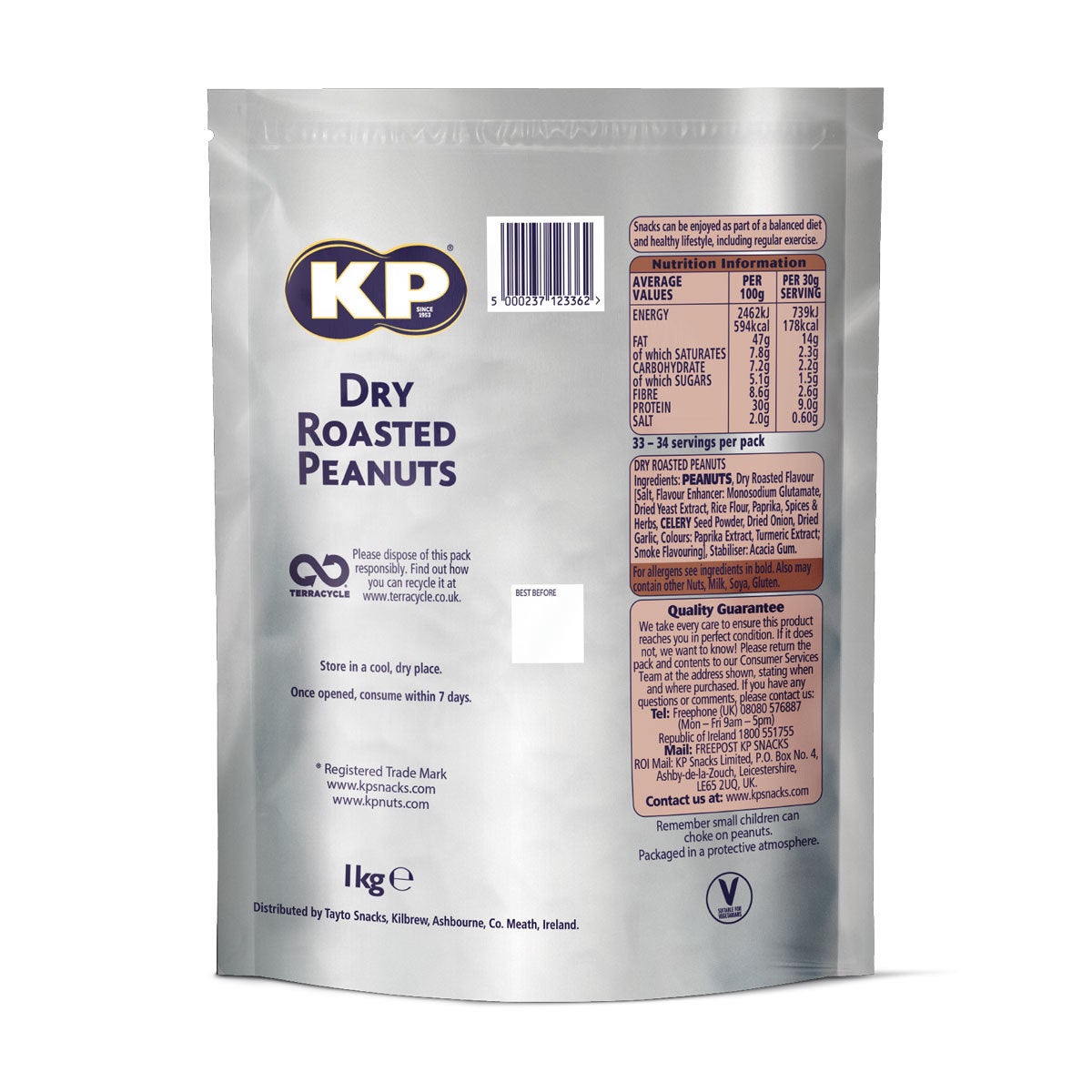 KP Dry Roasted Peanuts, 1kg
