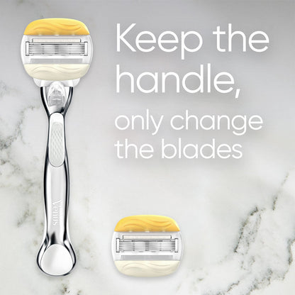 Gillette Venus Comfortglide with Olay, Platinum Metal Handle & 8 Blades