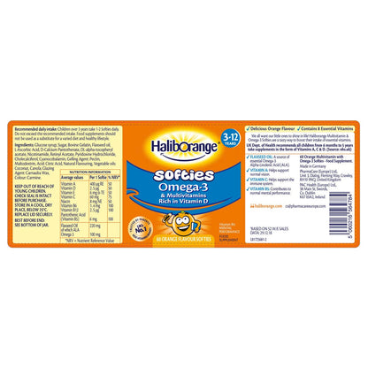 HalibOrange Softies Omega-3, 3 x 60 Count