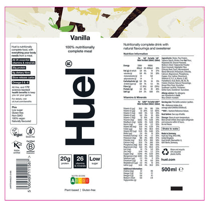 Huel Complete Meal Drink Vanilla, 12 x 500ml