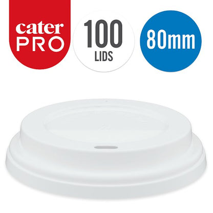 CaterPro 100 Plastic PP Sip Lids 80mm
