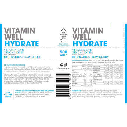Vitamin Well Hydrate, 12 x 500ml