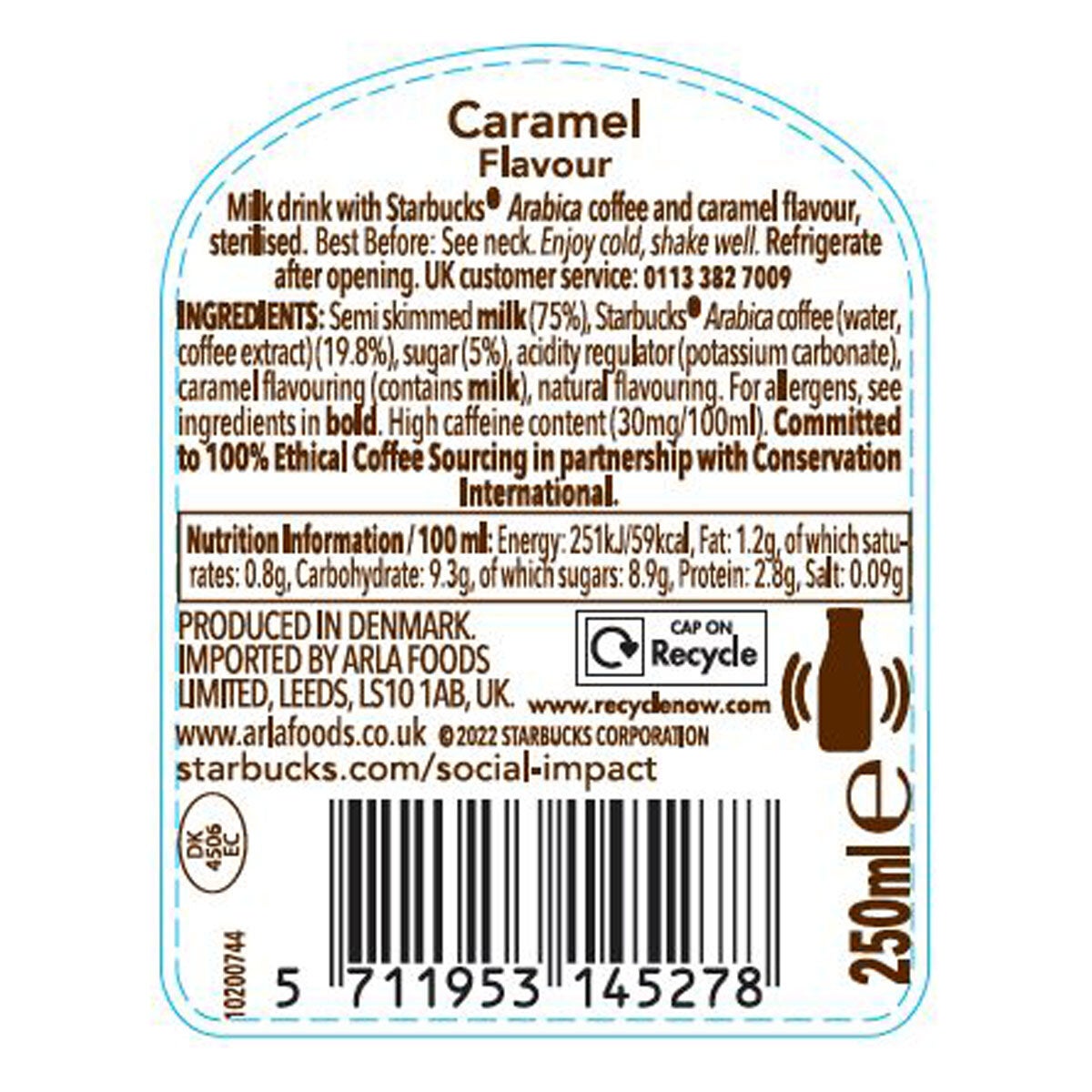 Starbucks Caramel Frappuccino, 8 x 250ml