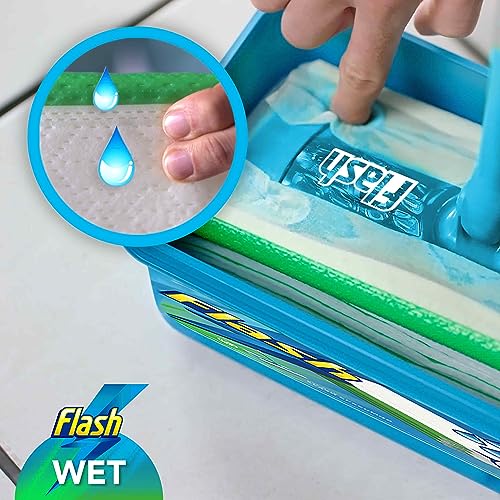 Flash Speedmop Wet Floor Cleaning Wipes, 96 Cloths (24x4), Antibac Lemon Multi-Surface, Trap & Lock Daily Dirt, Grease & Grime Without Getting Down On Your Knees ( Package may vary)