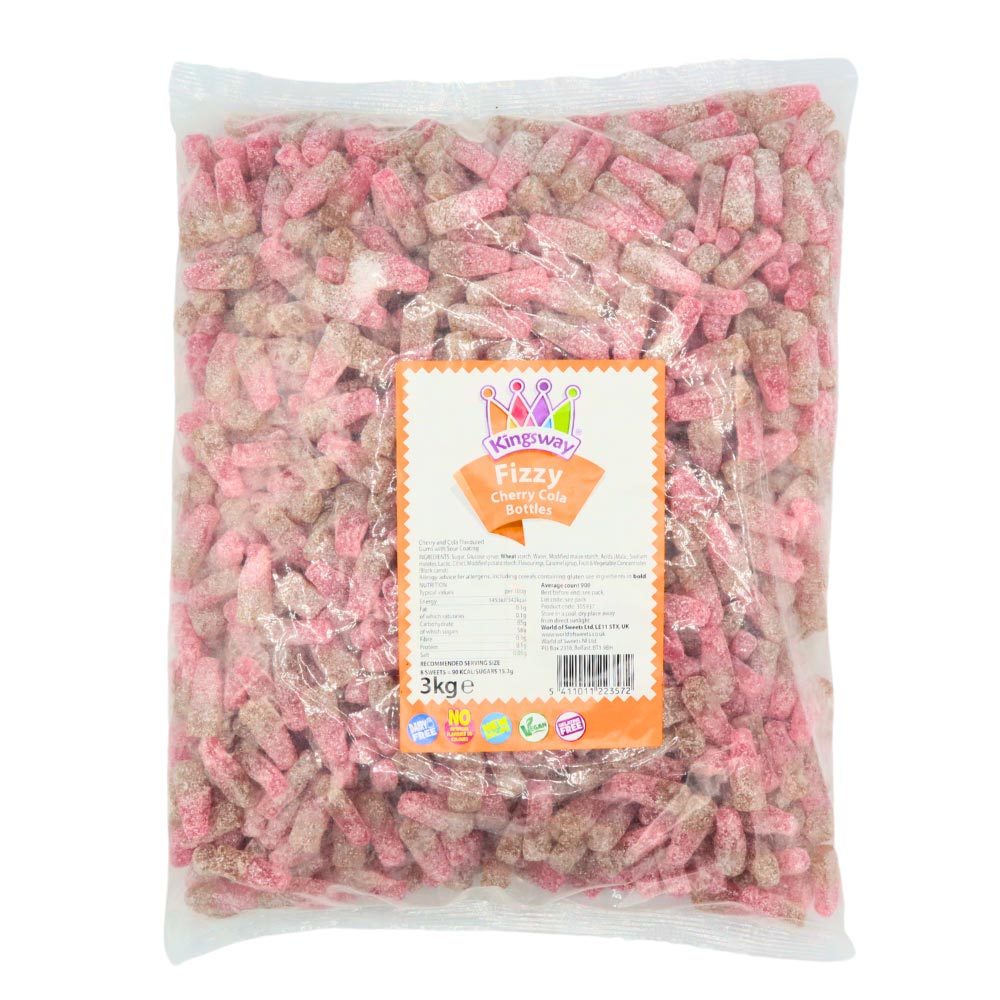 Kingsway Vegan Fizzy Cherry Cola Bottles 3kg