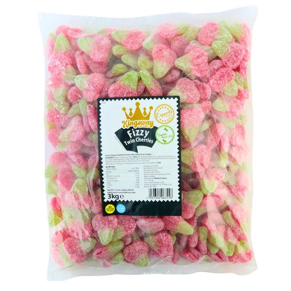 Kingsway Expert's Choice Vegan Fizzy Twin Cherries Bag 3kg