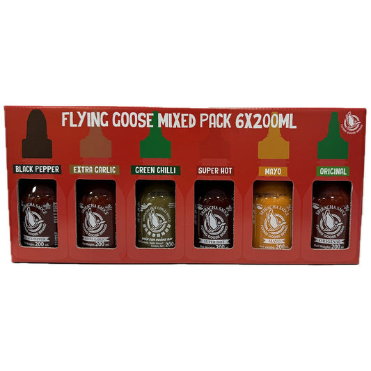 Flying Goose Sriracha Chilli Sauce Selection Pack, 6 x 200ml