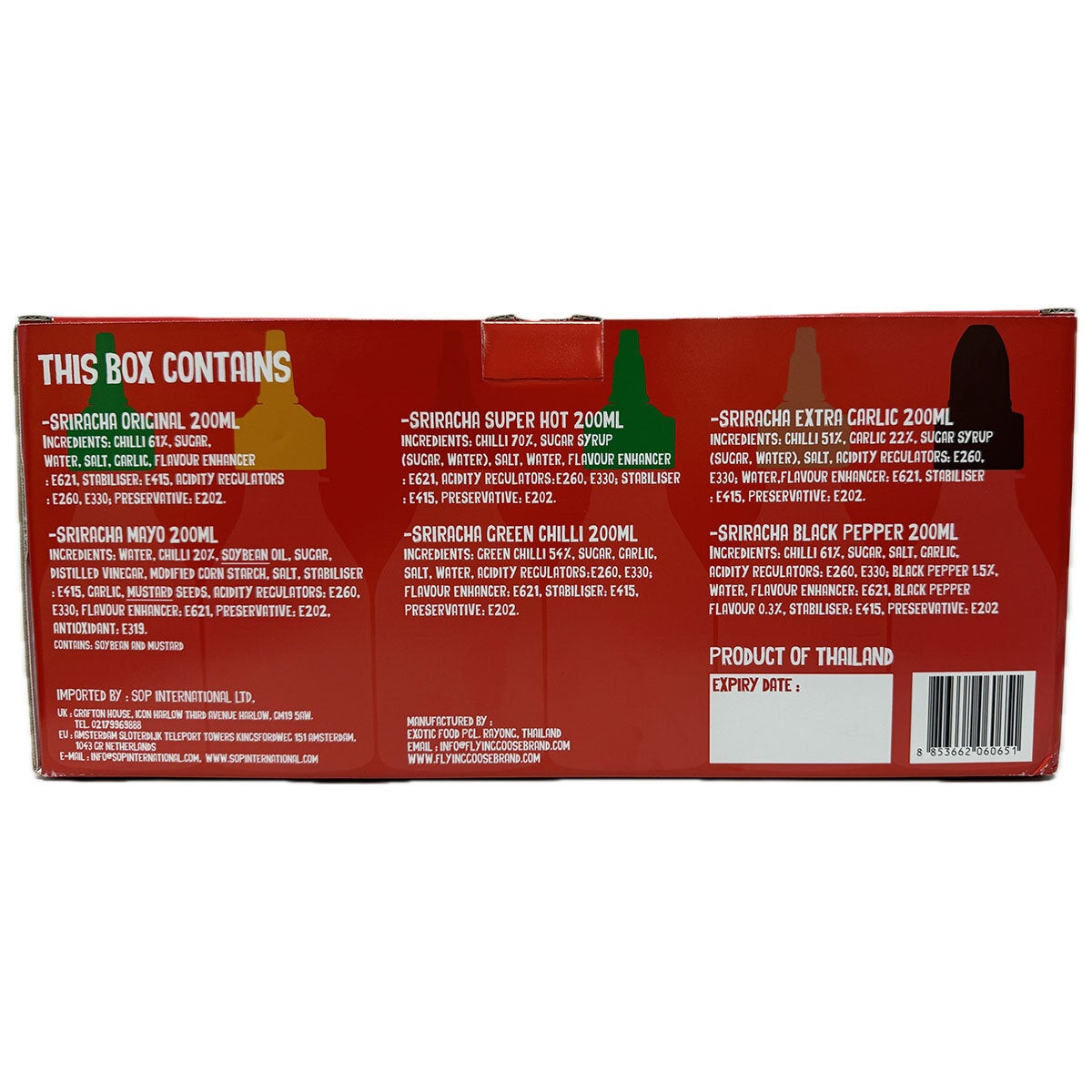 Flying Goose Sriracha Chilli Sauce Selection Pack, 6 x 200ml
