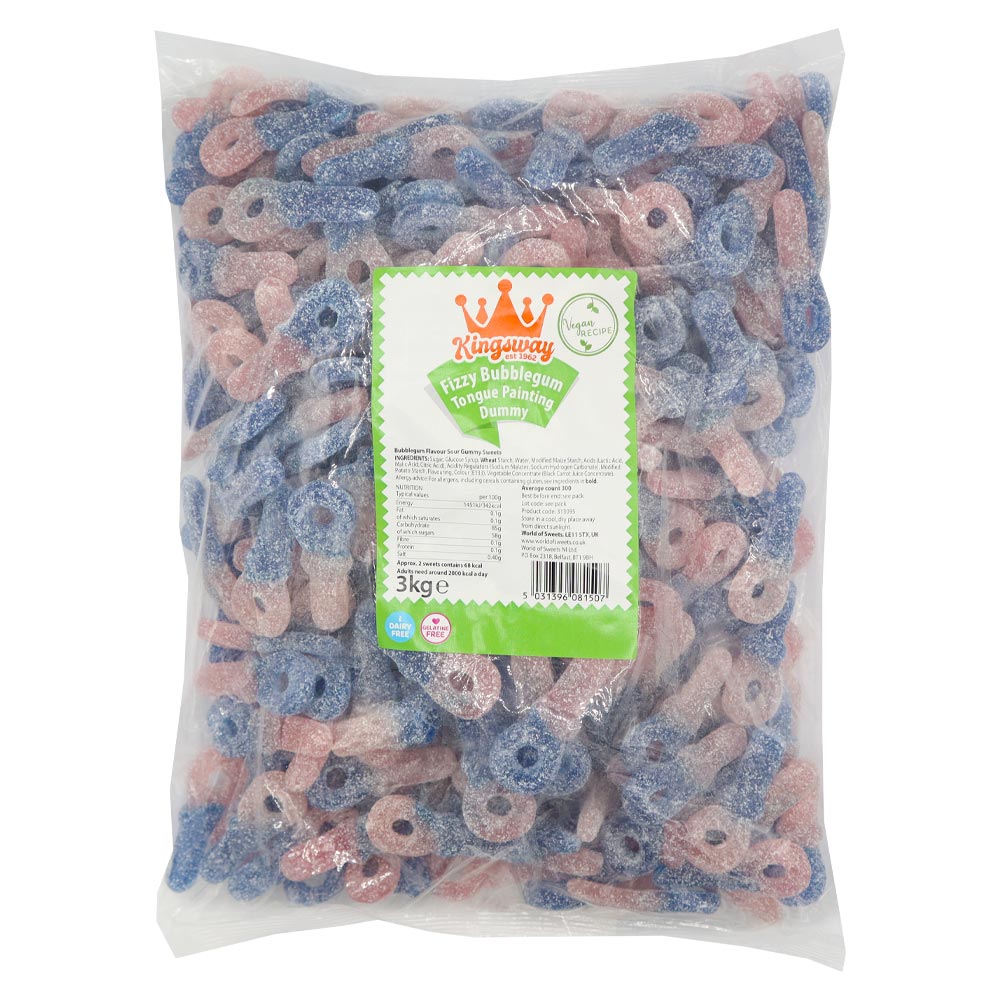 Kingsway Vegan Fizzy Bubblegum Tongue Painting Dummies 3kg