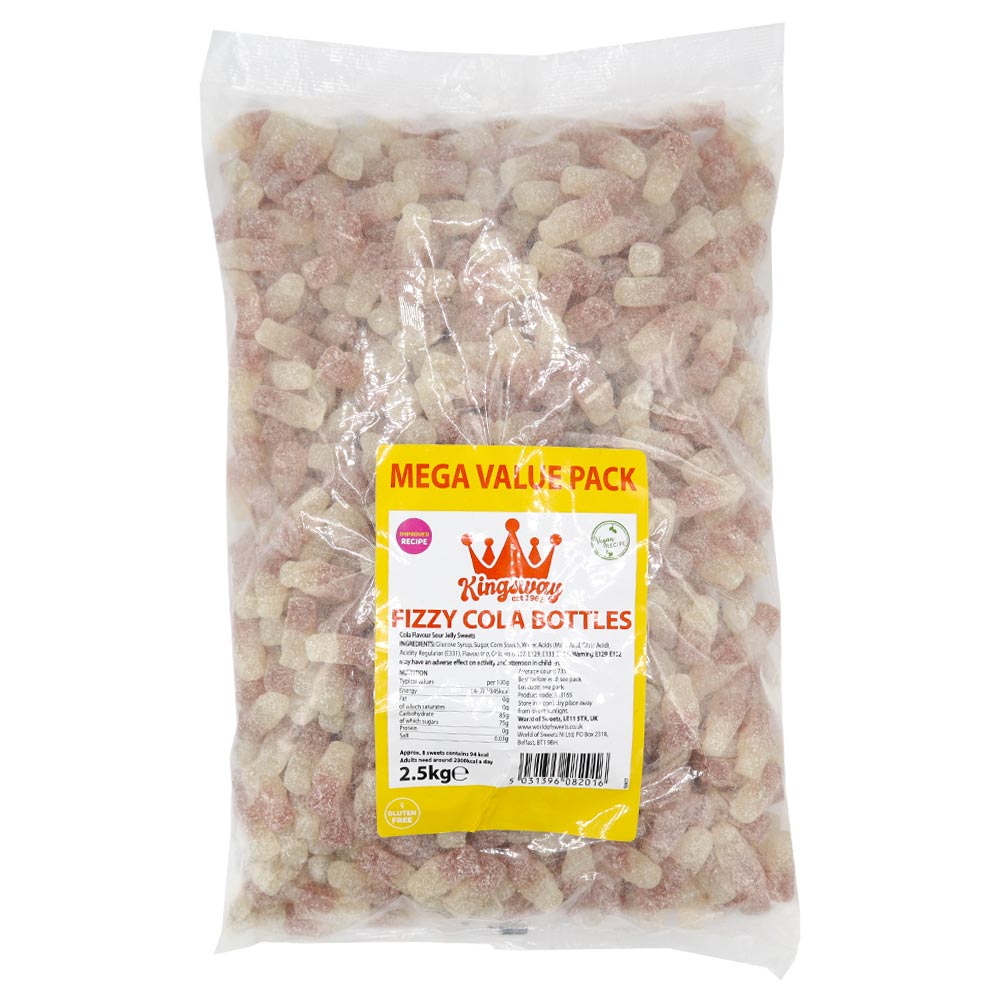 Kingsway Mega Value Vegan Fizzy Cola Bottles Bag 2.5kg