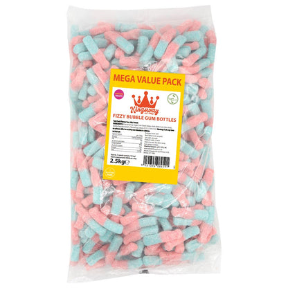 Kingsway Mega Value Vegan Fizzy Bubblegum Bottles 2.5kg
