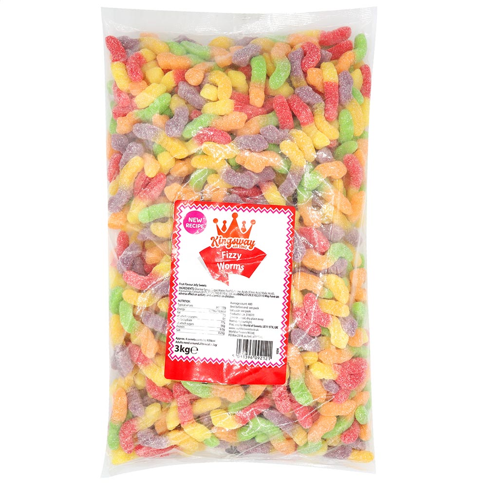 Kingsway Fizzy Worms Bag 3kg