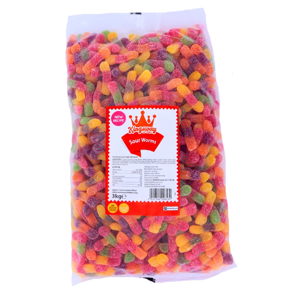 Kingsway Sour Worms Bag 3kg