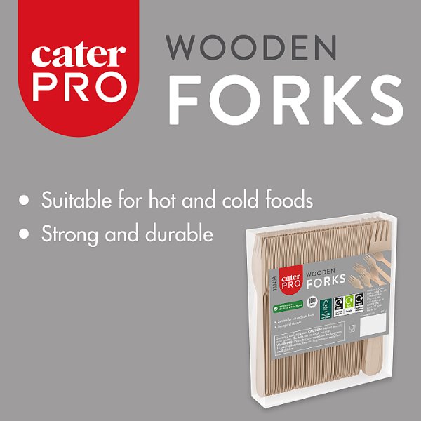 CaterPro 100 Wooden Forks