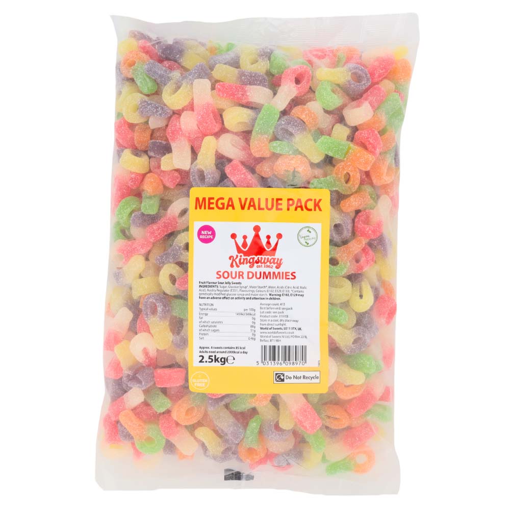 Kingsway Mega Value Sour Dummies Bag 2.5kg