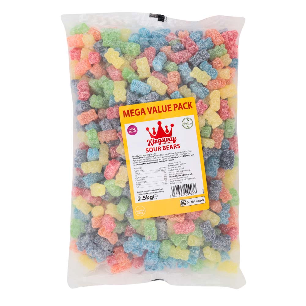 Kingsway Mega Value Sour Bears Bag 2.5kg