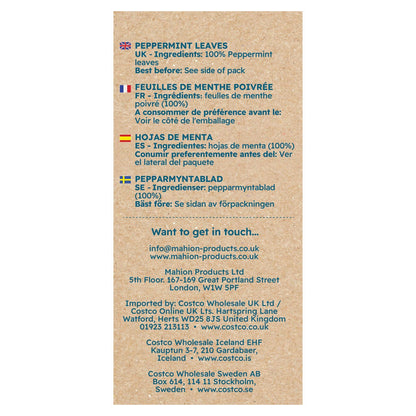 Cafe Tea 100% Peppermint Leaves Teabags, 240 Pack