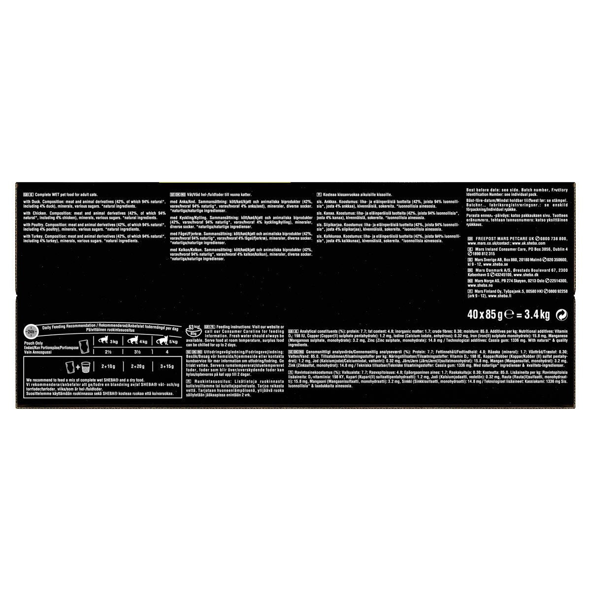 Sheba Poultry Selection Cat Food, 40 x 85g
