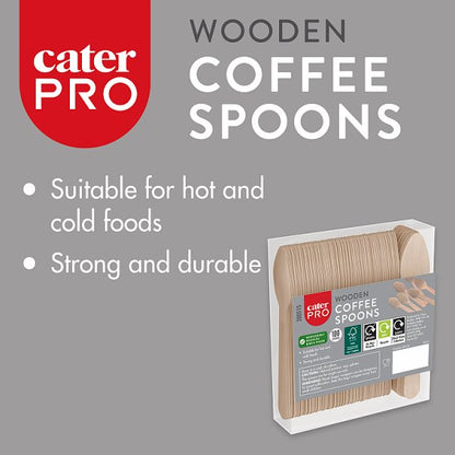 CaterPro 100 Wooden Coffee Spoons
