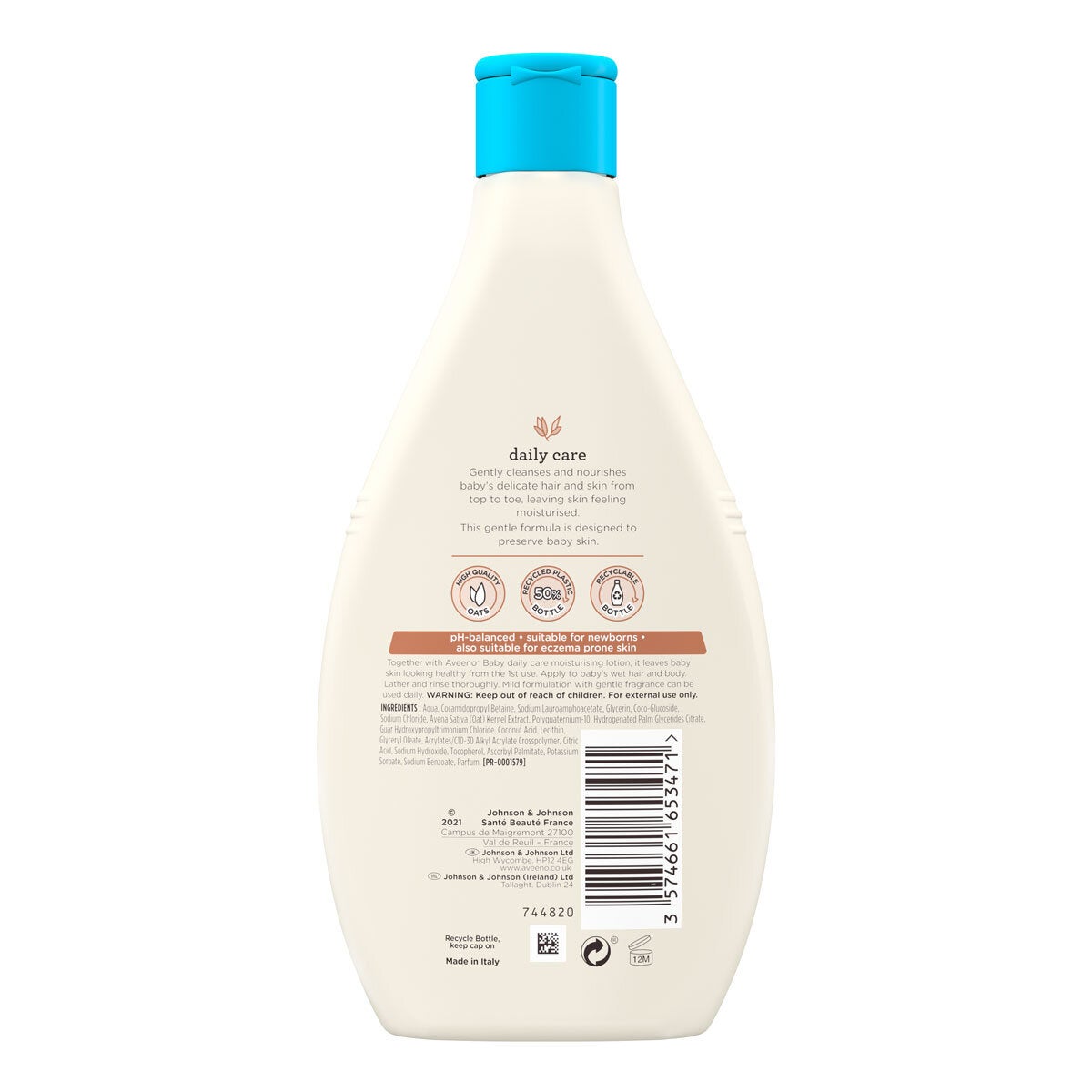 Aveeno Baby Hair & Body Wash, 3 x 400ml