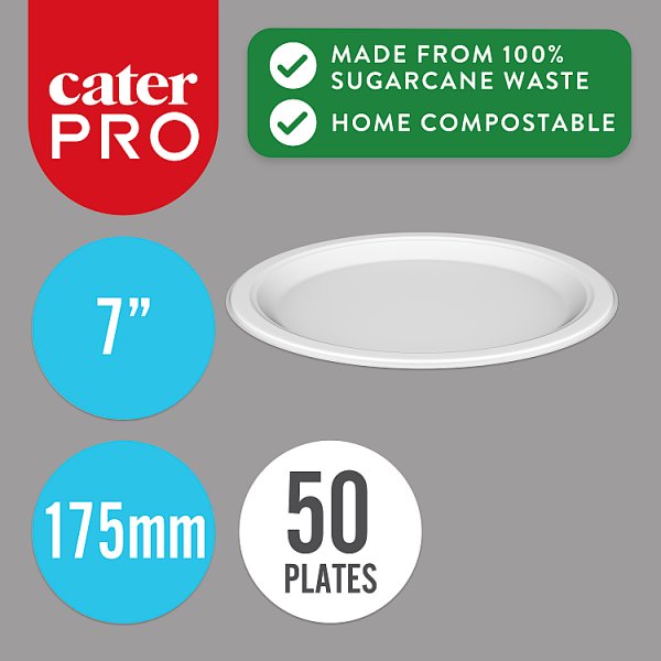 CaterPro 50 Bagasse Plates 175mm