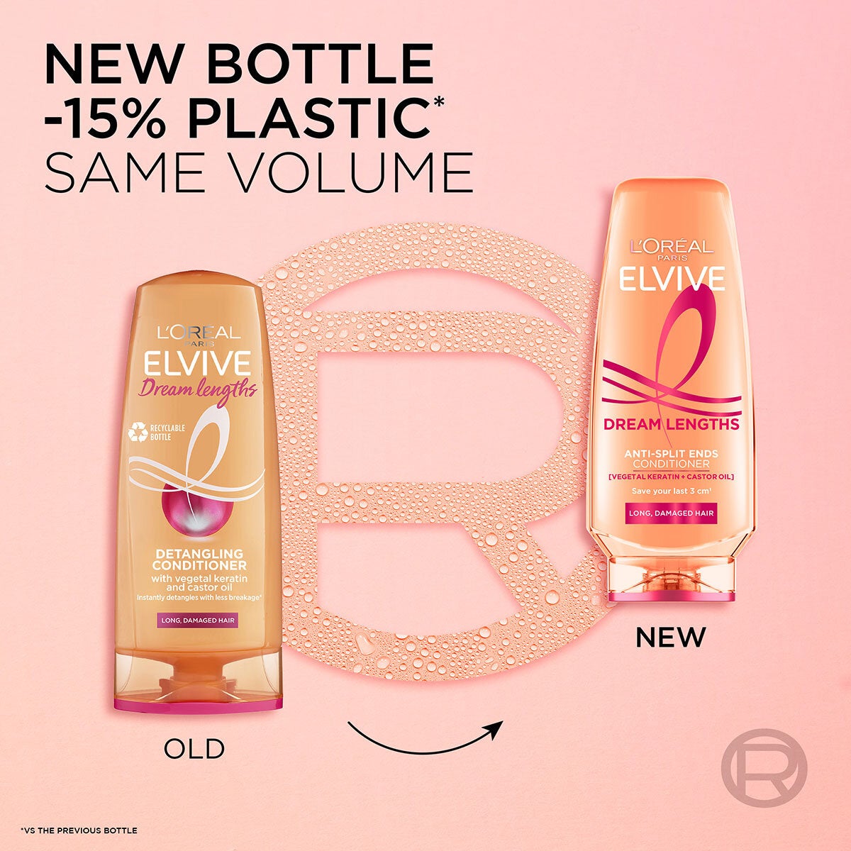 L'Oreal Elvive Dream Lengths Conditioner, 3 x 500ml