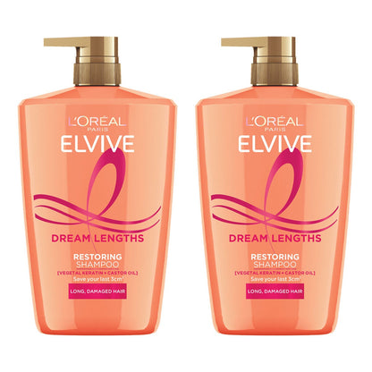 Loreal Elvive Dream Lengths Shampoo, 2 x 1L