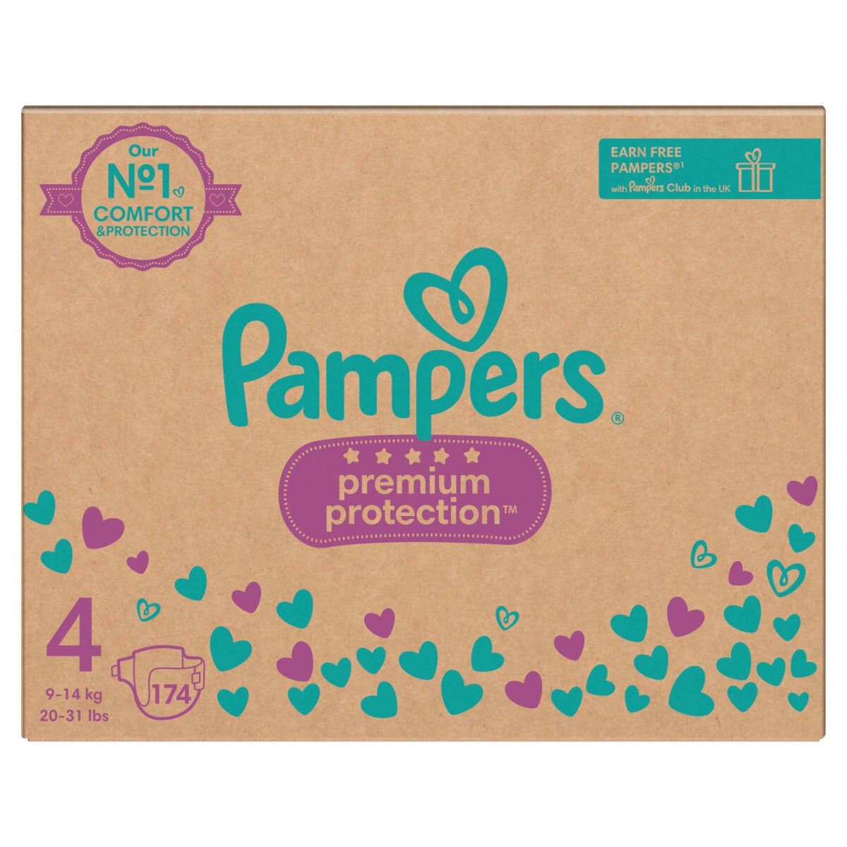 Pampers Premium Protection, Size 4, 174 Pack